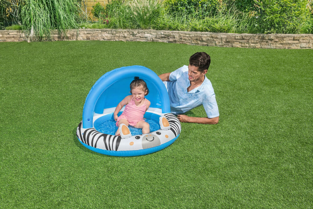 สระน้ำ BESTWAY 52559 ขนาด 97 X 66 CM SAFARI SUN SHADED KIDDIE POOL