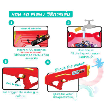ปืนฉีดน้ำไฟฟ้า แบบถุงเป้ DISNEY MARVEL ลาย AVENGERS สีเหลือง_8