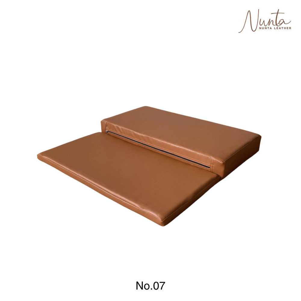 เบาะรองนั่ง พับได้ NUNTA LEATHER RISE FOLDABLE SEAT 60X60X10CM สีแทนเข้ม