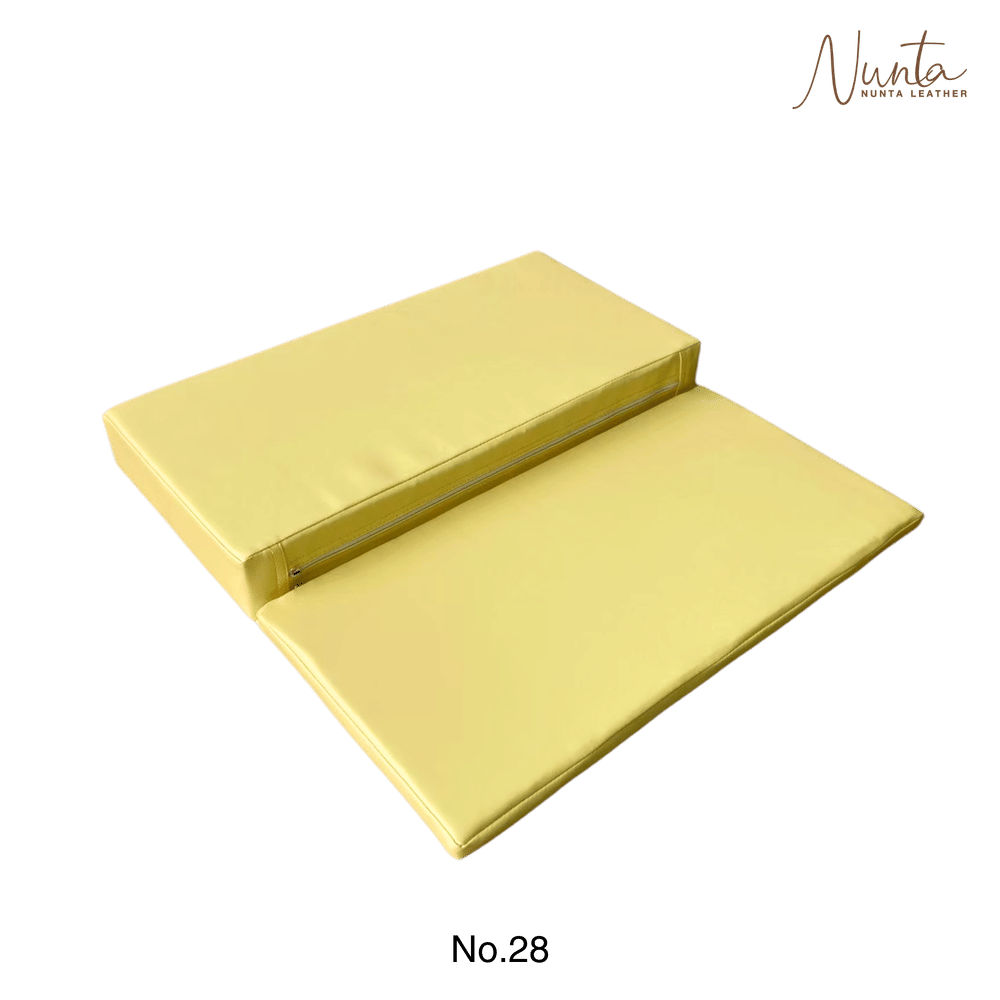 เบาะรองนั่ง พับได้ NUNTA LEATHER RISE FOLDABLE SEAT 60X60X10CM สีเหลืองอ่อน