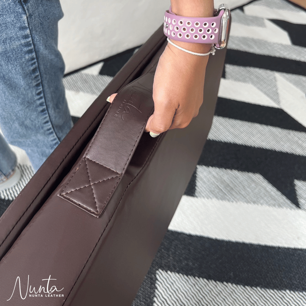 เบาะรองนั่ง พับได้ NUNTA LEATHER RISE FOLDABLE SEAT 60X60X10CM สีเหลืองอ่อน