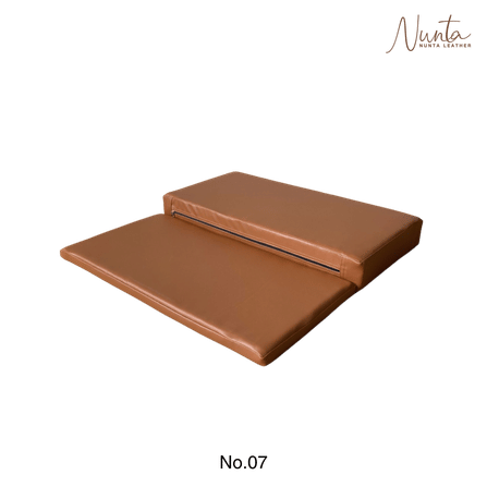 เบาะรองนั่ง พับได้ NUNTA LEATHER RISE FOLDABLE SEAT 60X60X10CM สีแทนเข้ม_0