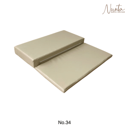 เบาะรองนั่ง พับได้ NUNTA LEATHER RISE FOLDABLE SEAT 60X60X10CM สีครีมอ่อน_0