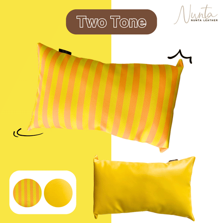 หมอนพิง Nunta Leather รุ่น Sunkissed Size: 18x10 นิ้ว สีเหลืองเข้ม-เหลืองอ่อน_5