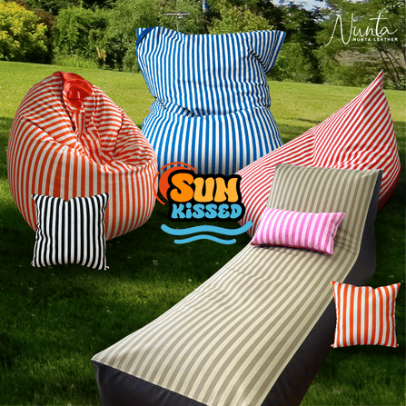 บีนแบค ทรงหยดน้ำ Nunta Leather รุ่น Sunkissed Size: M 70x70cm สีแดง-ขาว_9