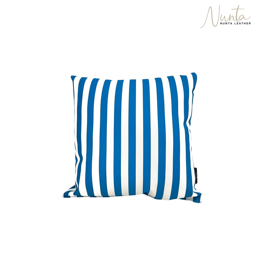 หมอนพิง Nunta Leather รุ่น Sunkissed Size: 15x15 นิ้ว สีน้ำเงิน-ขาว