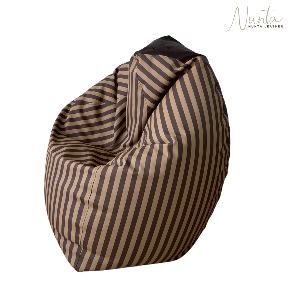 บีนแบค ทรงหยดน้ำ Nunta Leather รุ่น Sunkissed Size: XL 110x110cm สีน้ำตาลเข้ม-น้ำตาล