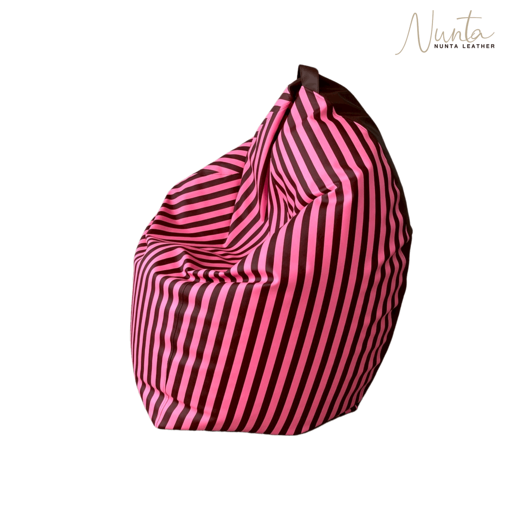 บีนแบค ทรงหยดน้ำ Nunta Leather รุ่น Sunkissed Size: XL 110x110cm สีชมพู-น้ำตาล