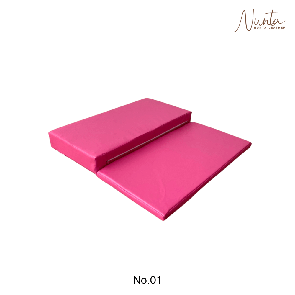 เบาะรองนั่ง พับได้ NUNTA LEATHER RISE FLODABLE SEAT 60X60X10CM สีชมพูบานเย็น