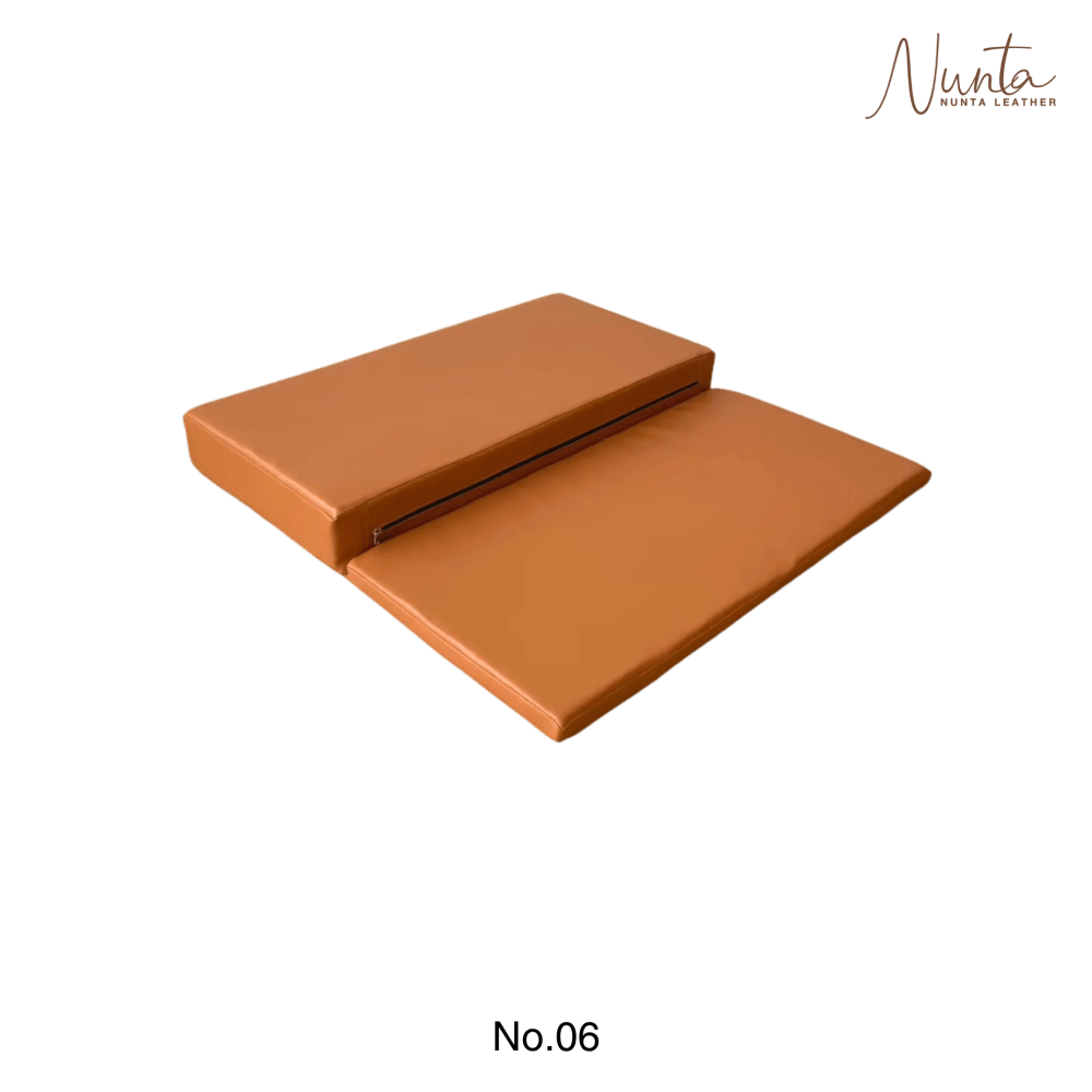 เบาะรองนั่ง พับได้ NUNTA LEATHER RISE FLODABLE SEAT 60X60X10CM สีแทนส้มอ่อน