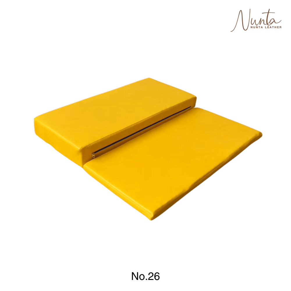 เบาะรองนั่ง พับได้ NUNTA LEATHER RISE FLODABLE SEAT 60X60X10CM สีเหลืองเข้ม