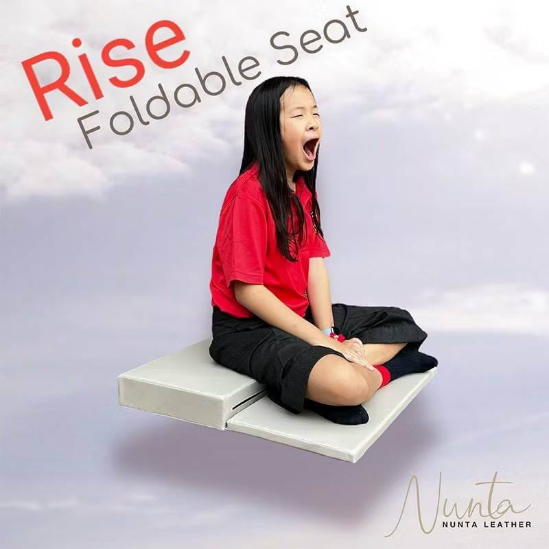 เบาะรองนั่ง พับได้ NUNTA LEATHER RISE FLODABLE SEAT 60X60X10CM สีน้ำตาล_1