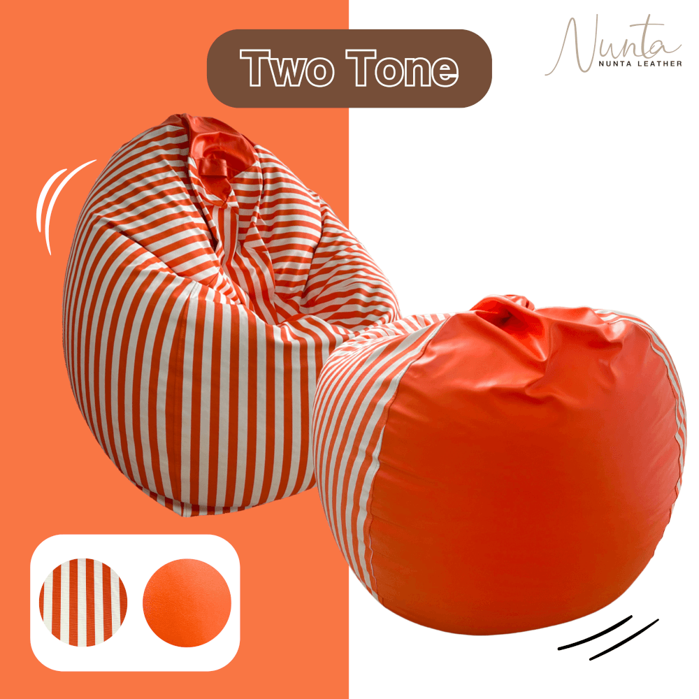 บีนแบค ทรงหยดน้ำ Nunta Leather รุ่น Sunkissed Size: M 70x70cm สีดำ-เทา