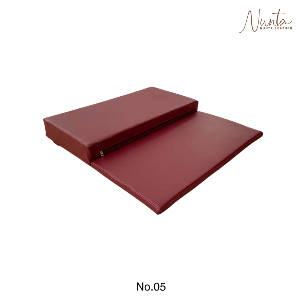 เบาะรองนั่ง พับได้ NUNTA LEATHER RISE FOLDABLE SEAT 60X60X10CM สีเลือดหมู_2