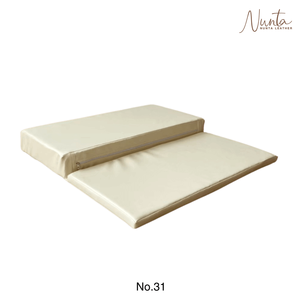 เบาะรองนั่ง พับได้ NUNTA LEATHER RISE FOLDABLE SEAT 60X60X10CM สีครีมไข่_2