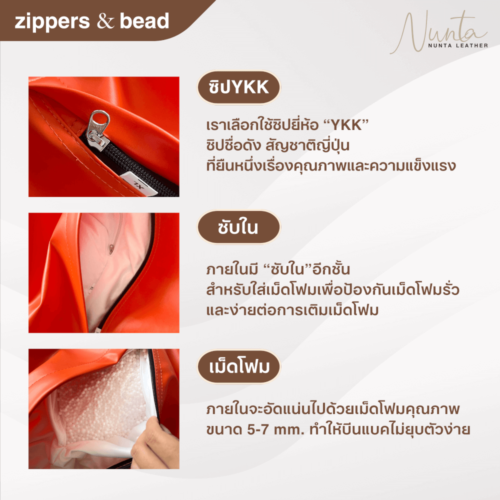 บีนแบค ทรงหยดน้ำ Nunta Leather รุ่น Sunkissed Size: M 70x70cm สีดำ-เทา