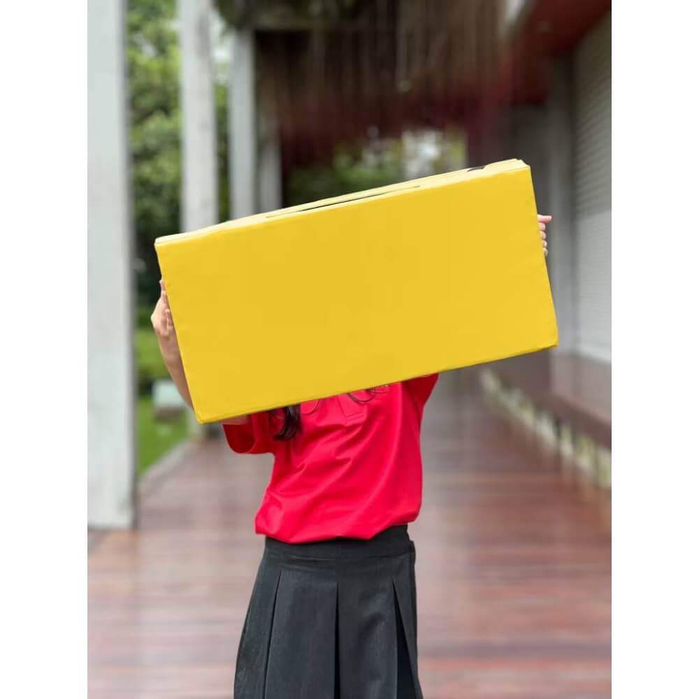 เบาะรองนั่ง พับได้ พิมพ์ชื่อได้ NUNTA LEATHER RISE FOLDABLE SEAT 60X60X10CM สีชมพูเข้ม_5