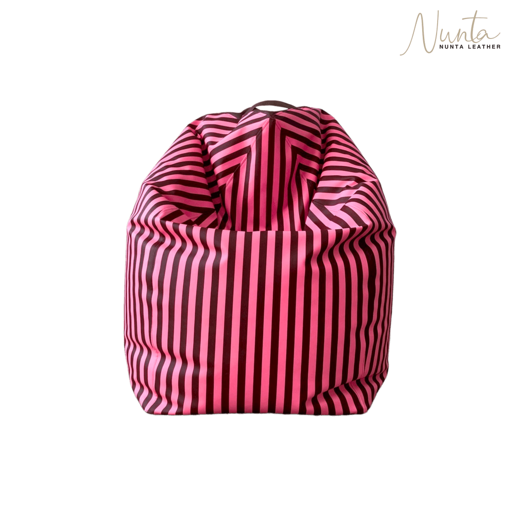 บีนแบค ทรงหยดน้ำ Nunta Leather รุ่น Sunkissed Size: M 70x70cm สีชมพู-น้ำตาล