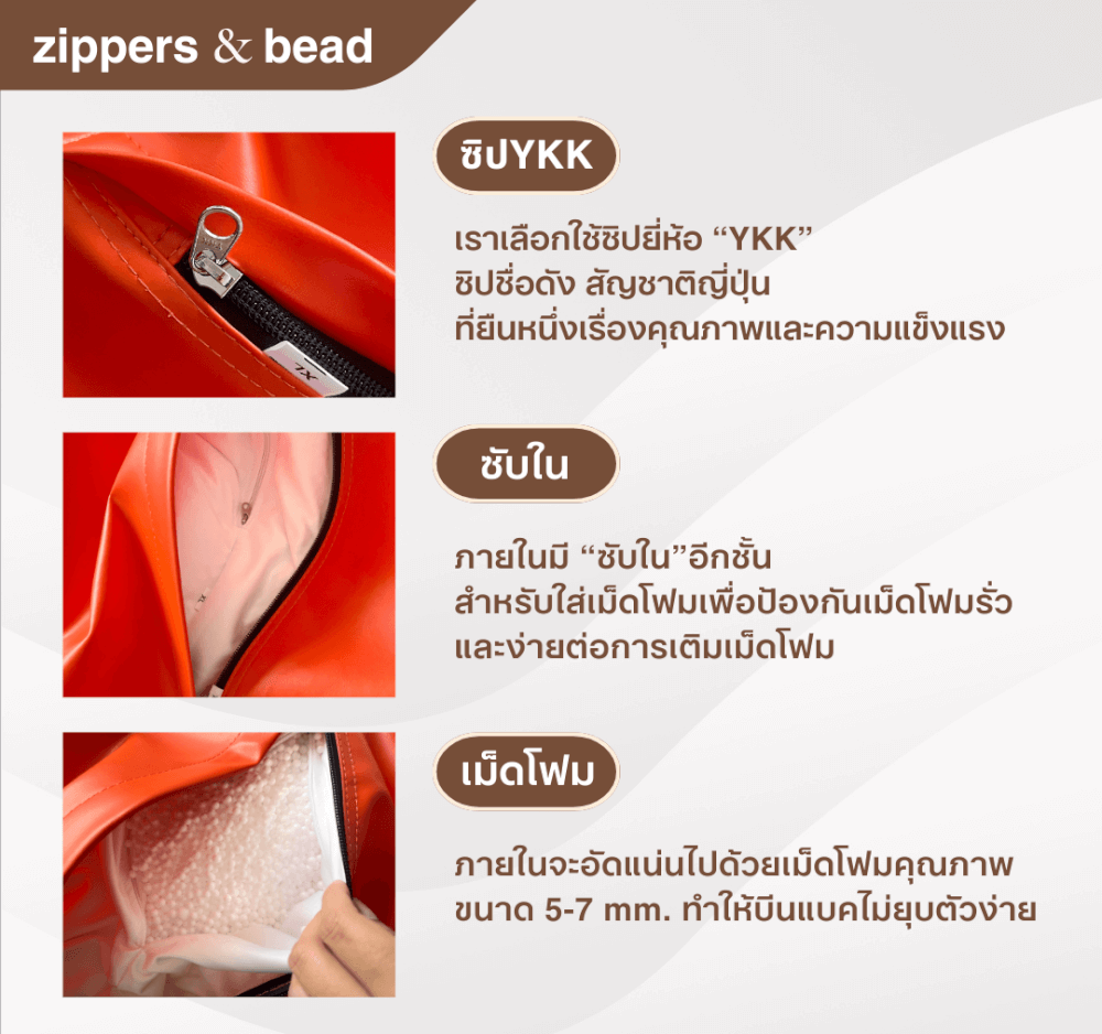 บีนแบค ทรงหยดน้ำ Nunta Leather รุ่น Sunkissed Size: XL 110x110cm สีดำ-เทา