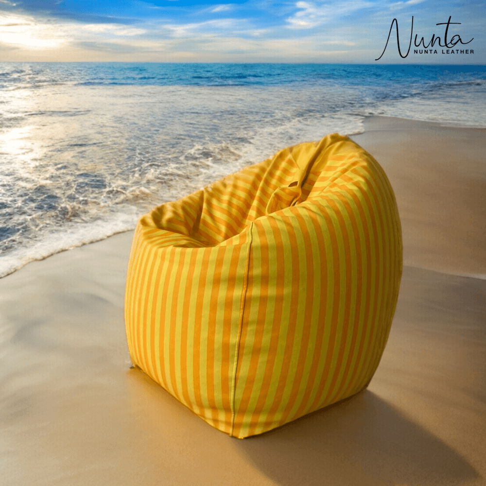 บีนแบค ทรงหยดน้ำ Nunta Leather รุ่น Sunkissed Size: M 70x70cm สีเหลืองเข้ม-เหลืองอ่อน