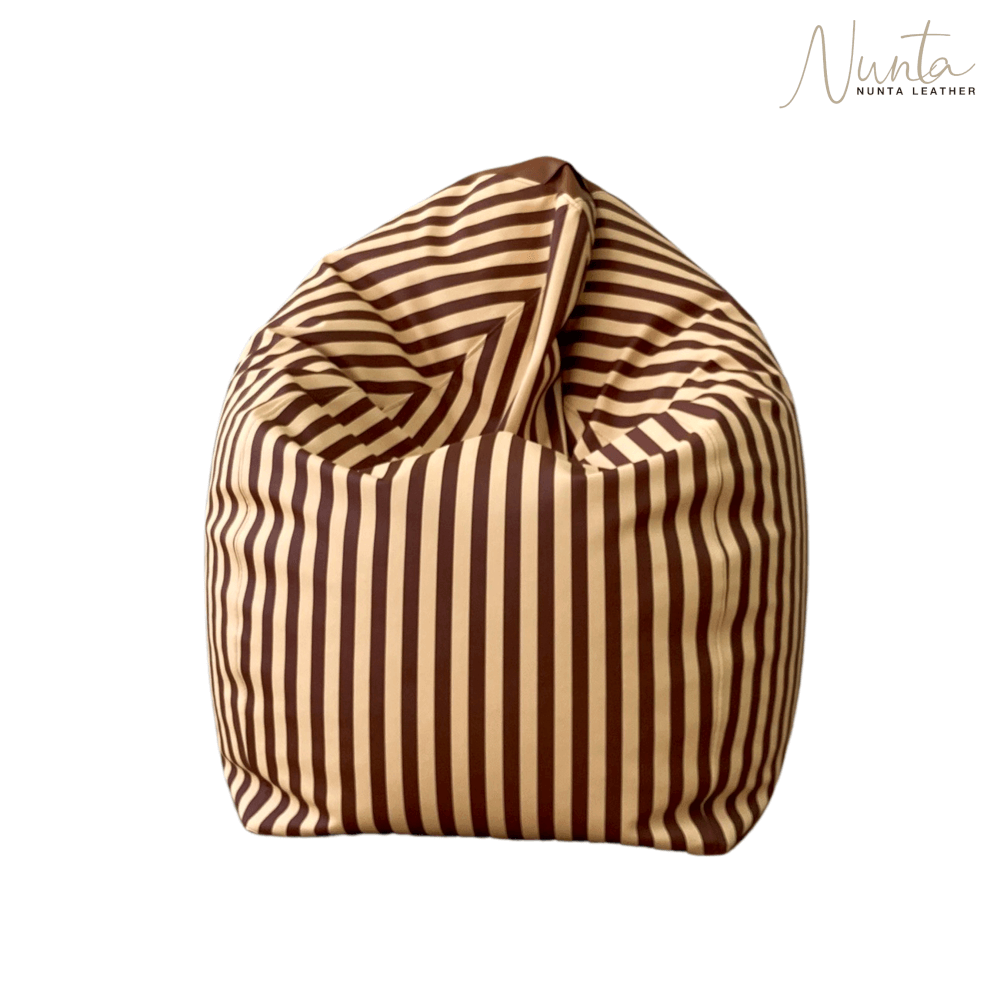 บีนแบค ทรงหยดน้ำ Nunta Leather รุ่น Sunkissed Size: XL 110x110cm สีครีม-แทน