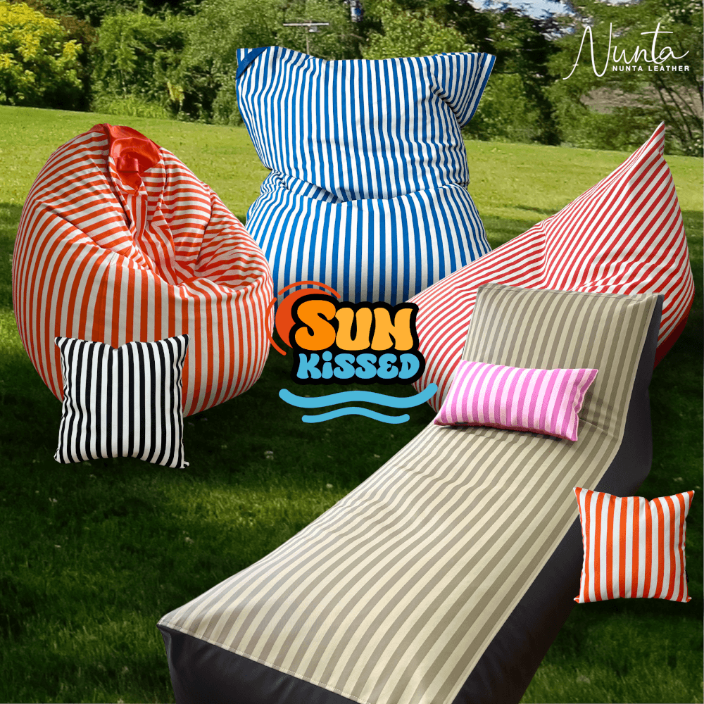 บีนแบค ทรงหยดน้ำ Nunta Leather รุ่น Sunkissed Size: XL 110x110cm สีเขียวเข้ม-เขียวอ่อน