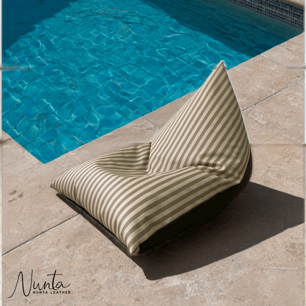 บีนแบค ทรงชีส Nunta Leather รุ่น Sunkissed Size: L 95x135x95cm สีกาแฟ-กาแฟอ่อน