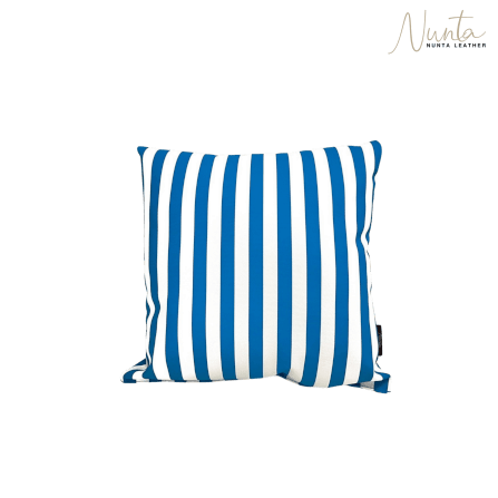 หมอนพิง Nunta Leather รุ่น Sunkissed Size: 15x15 นิ้ว สีน้ำเงิน-ขาว_0
