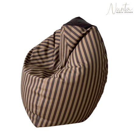 บีนแบค ทรงหยดน้ำ Nunta Leather รุ่น Sunkissed Size: M 70x70cm สีน้ำตาลเข้ม-น้ำตาล