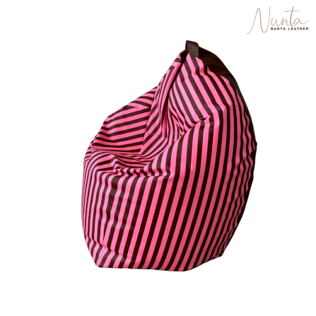 บีนแบค ทรงหยดน้ำ Nunta Leather รุ่น Sunkissed Size: M 70x70cm สีชมพู-น้ำตาล