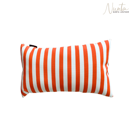 หมอนพิง Nunta Leather รุ่น Sunkissed Size: 18x10 นิ้ว สีส้ม-ขาว_0