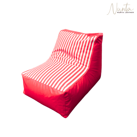 บีนแบค ทรงมาม่าฮิปโป Nunta Leather รุ่น Sunkissed Size: Mama 70x100x75cm สีแดง-ขาว_0