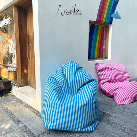 บีนแบค ทรงหยดน้ำ Nunta Leather รุ่น Sunkissed Size: M 70x70cm สีฟ้าเข้ม-ฟ้าอ่อน_3
