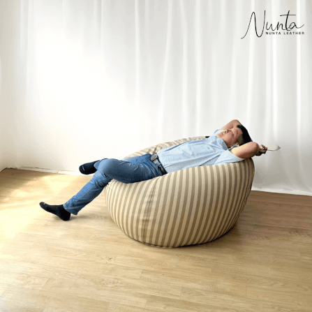 บีนแบค ทรงหยดน้ำ Nunta Leather รุ่น Sunkissed Size: M 70x70cm สีกาแฟ-กาแฟอ่อน_3