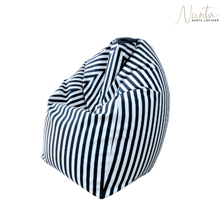 บีนแบค ทรงหยดน้ำ Nunta Leather รุ่น Sunkissed Size: L 90x90cm สีกรม-ขาว_3