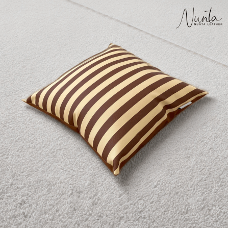 หมอนพิง Nunta Leather รุ่น Sunkissed Size: 20x20 นิ้ว สีครีม-ตาล_4