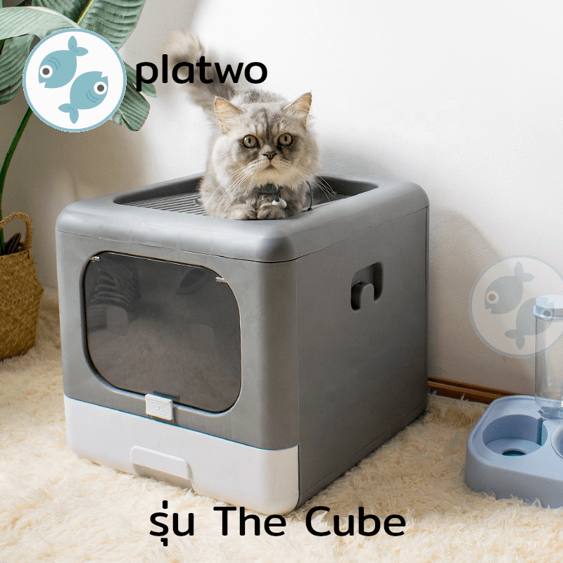 ห้องน้ำแมว Platwo รุ่น The Cube ดีไซน์มินิมอล สีชมพู_4