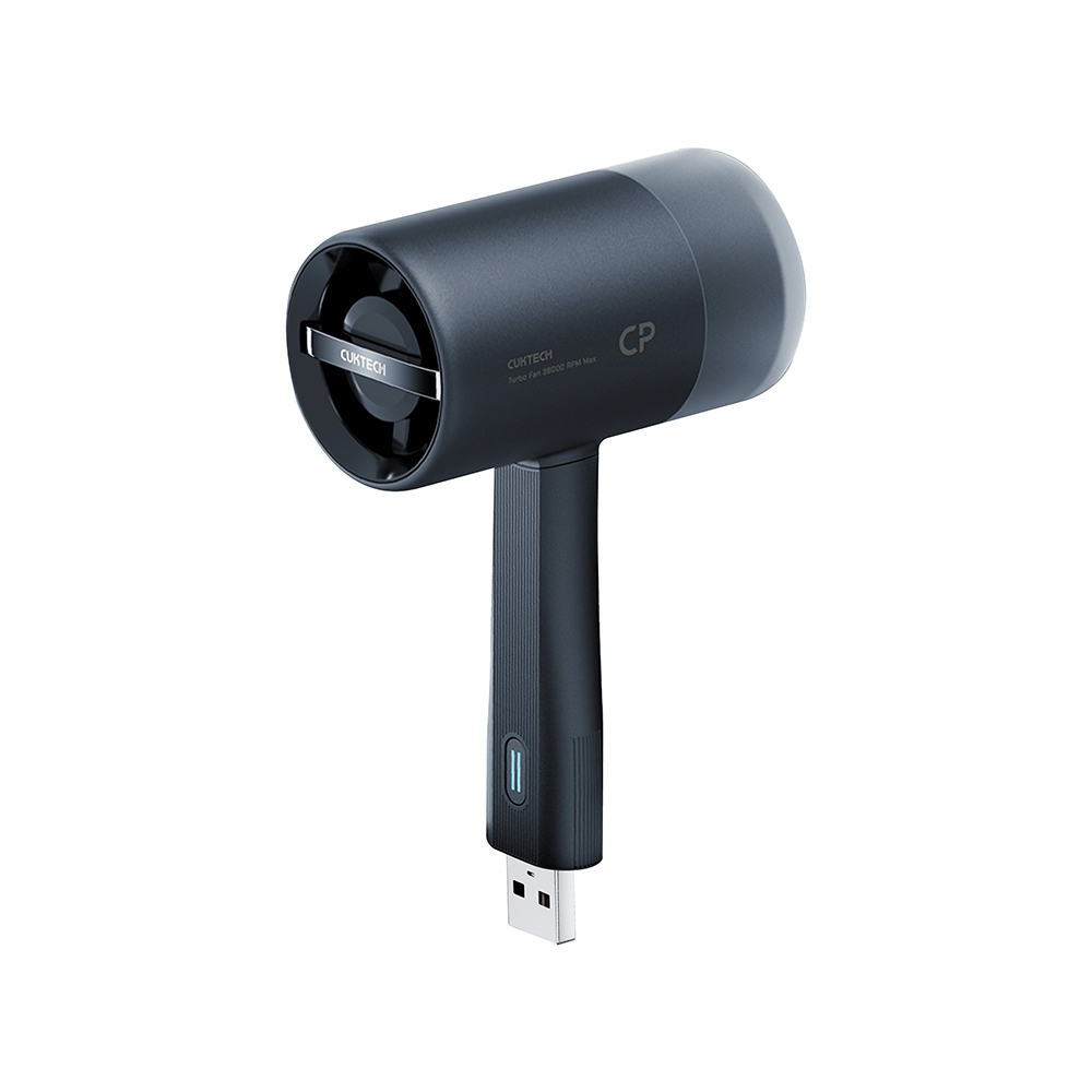 พัดลมพกพา CUKTECH BF01 สีดำ JET FAN แบบ USB-A ลมแรง 10.5 M/S สำหรับใช้งานกับแบตสำรอง หรือหัวชาร์จ