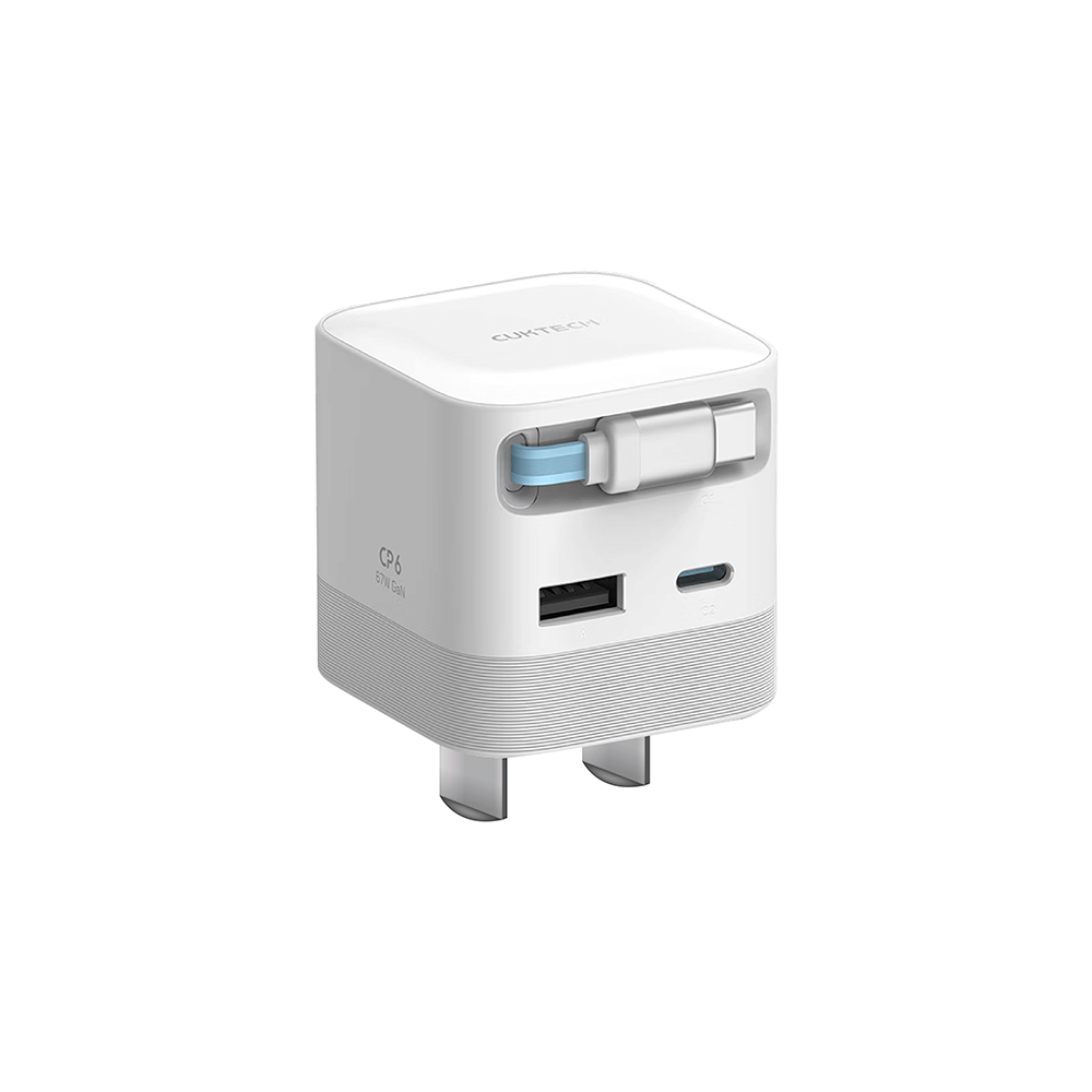 หัวชาร์จเร็วพร้อมสาย CUKTECH AD653W สีขาว GAN 65W รองรับ PD, PPS, QC_0