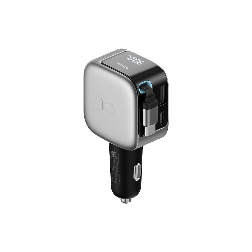 หัวชาร์จในรถ CUKTECH CC903P CAR CHARGER 100W MAX สีดำ พร้อมสายชาร์จ USB-C ในตัว จ่ายไฟได้ 90W_0