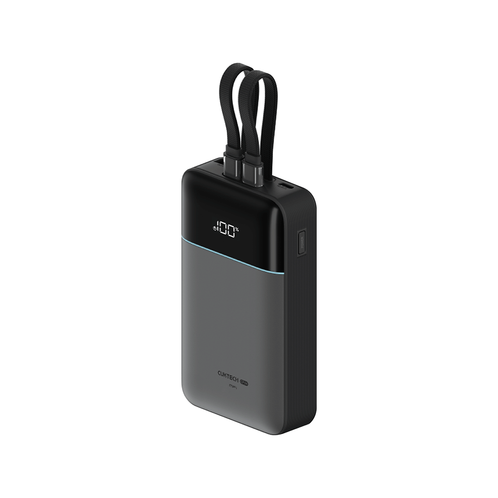 แบตสำรอง CUKTECH LPB200NL สีเทา 20000 MAH มาตรฐาน CCC ชาร์จเร็วพร้อมสาย USB-C 40W และ USB-A 22.5W_0