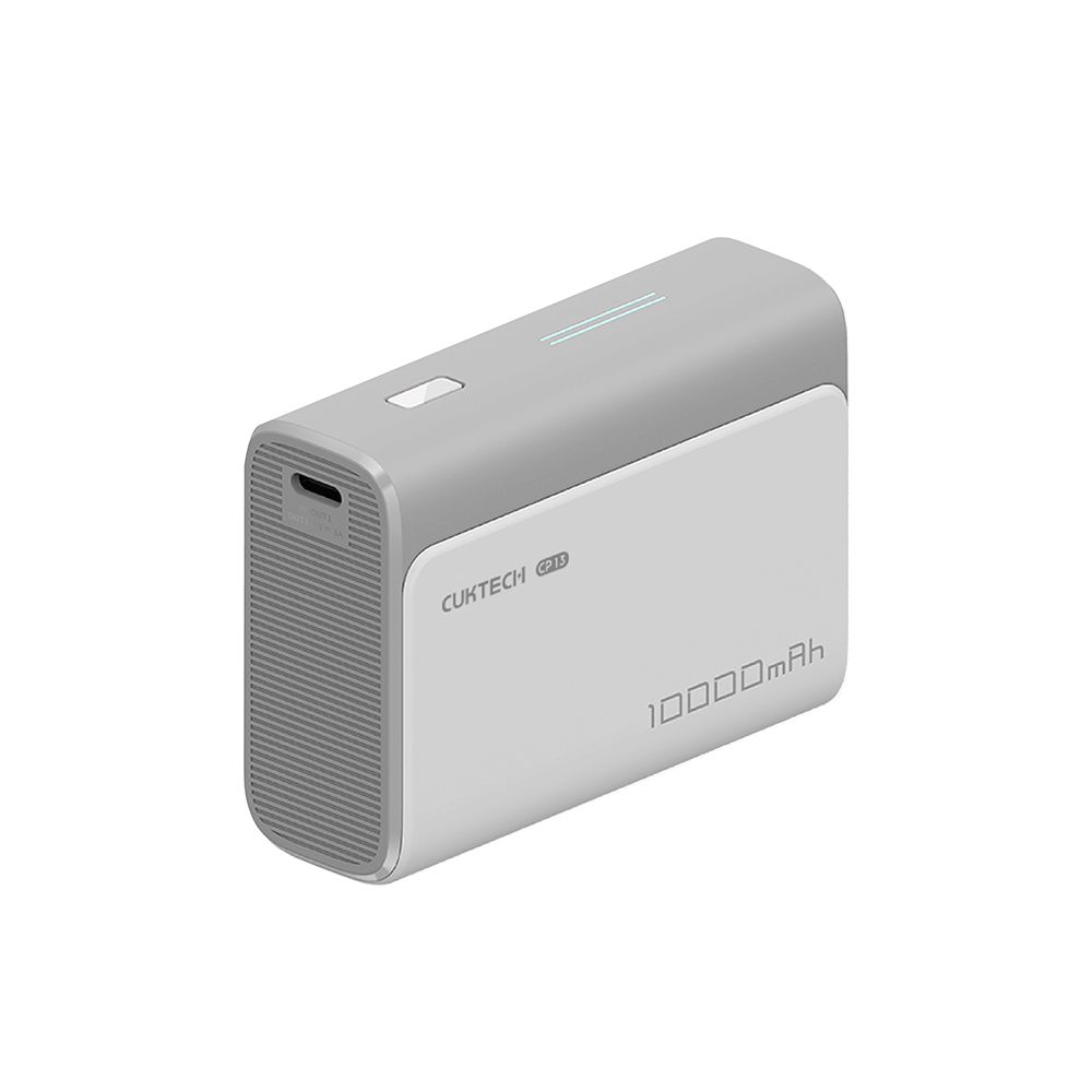 แบตเตอรี่สำรอง CUKTECH AURA PB100S 10000 MAH สีเทา จ่ายไฟสูงสุด 33W มาตรฐาน CCC