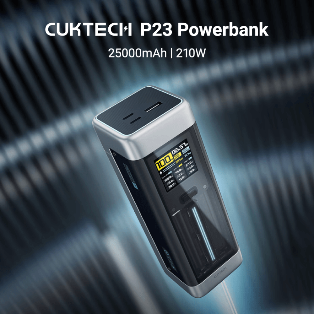 แบตสำรอง CUKTECH P23 สีเทา GB.V ความจุ 25000 mAh จ่ายไฟรวมกันสูงสุด 210W_1