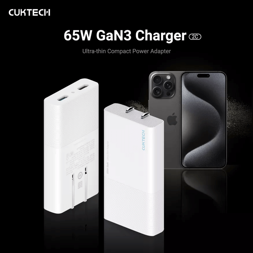 หัวชาร์จเร็ว AC65B2 65W สีขาว  TYPE-C 2 พอร์ต พร้อมสาย (ระบบป้องกัน 8 ชั้น)_1