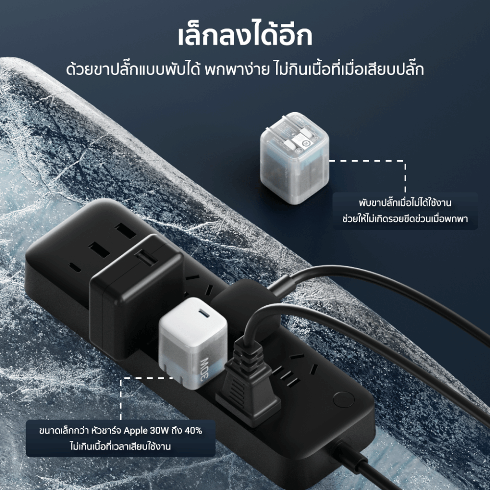 หัวชาร์จเร็ว CUKTECH AC30S 30W สีใส GAN USB-C 1 พอร์ต ใช้สำหรับ IPHONE IPAD MAC (ระบบป้องกัน 8 ชั้น)_3