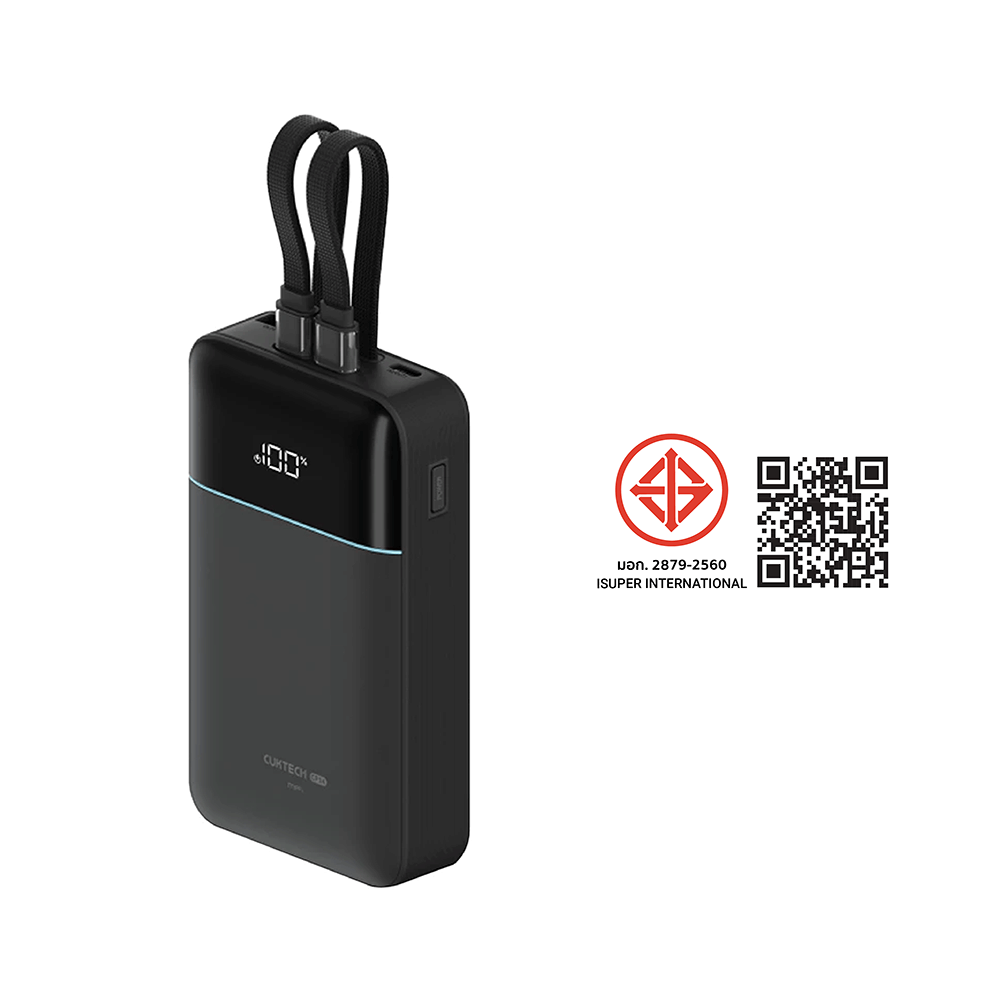แบตสำรอง CUKTECH LPB200NL สีดำ 20000 MAH มาตรฐาน CCC ชาร์จเร็วพร้อมสาย USB-C 40W และ USB-A 22.5W_11