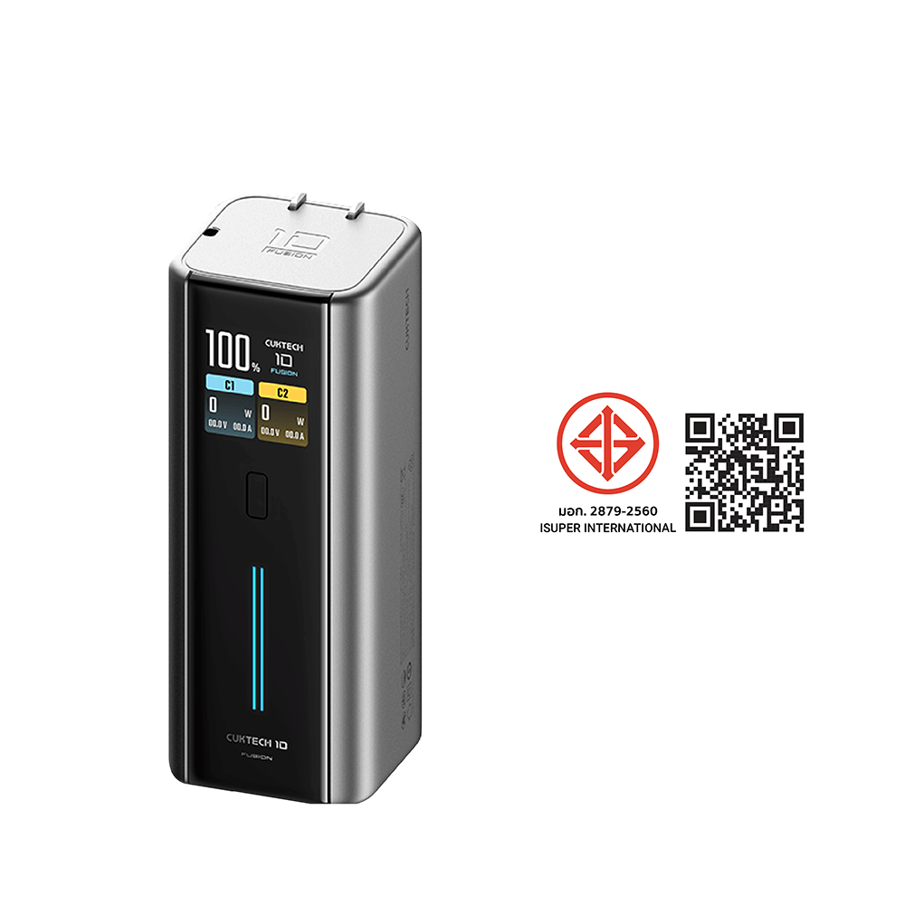 แบตสำรอง CUKTECH BA652U FUSION 2 IN 1 120W MAX สีเทา พร้อมหัวชาร์จในตัว มาตรฐาน CCC แบต 9000MAH ในตัวเดียว_11