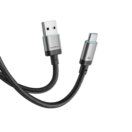 สายชาร์จเร็ว CUKTECH ATC615 สีดำ 6A 100W USB A TO C สายชาร์จ HUAWEI , HONOR ไนลอนถัก ชาร์จเร็ว ความยาว 1.5 เมตร_0