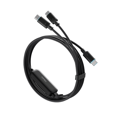สายชาร์จเร็ว AI CUKTECH C2C615 สีดำ 6A 140W สายชาร์จ เทคโนโลยีชาร์จเร็ว PD 3.2 (AVS) PPS UFCS 1/2 พอร์ต USB C_0