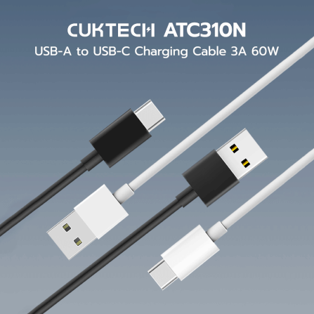 สายชาร์จเร็ว CUKTECH ATC310N สีขาว สายชาร์จ USB-A TO USB-C 3A 60W ความยาว 1 เมตร_1
